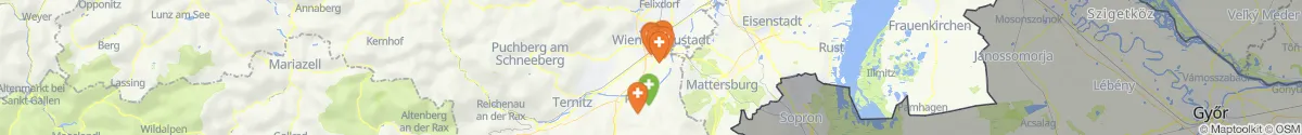 Kartenansicht für Apotheken-Notdienste in der Nähe von Walpersbach (Wiener Neustadt (Land), Niederösterreich)